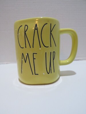 RAE DUNN NEW ''CRACK ME UP'' SPRING MUG YELLOW
