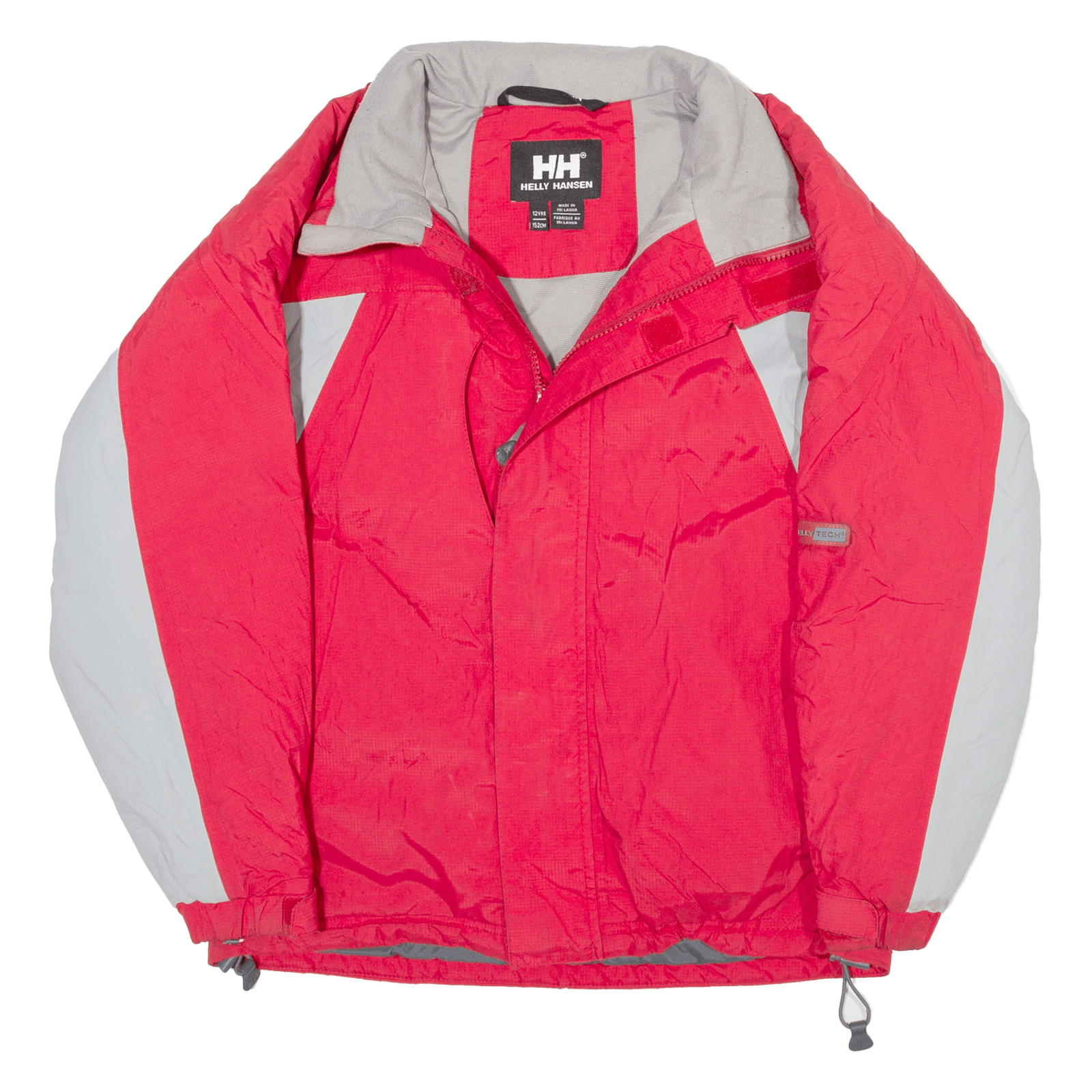 Chaqueta de esquí HELLY HANSEN para niños roja de nailon con capucha 12 años