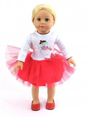 Snowman Christmas Dress Fits 18/" American Girl Doll Clothes