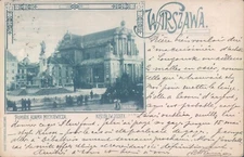 RUSSIA POLAND Warsaw Pomnik Adama Mickiewicza 1900s litho PC
