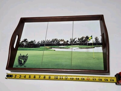 Coral Ridge Country Club Golf Course Wood Tile Serving Tray Fort Lauderdale, FL