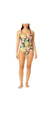 Hurley Women's One-Piece Swimsuit UPF 50 , Black Multicolor Size Large B13