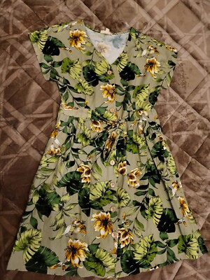 floral linen blend flare dress Kadela Dress