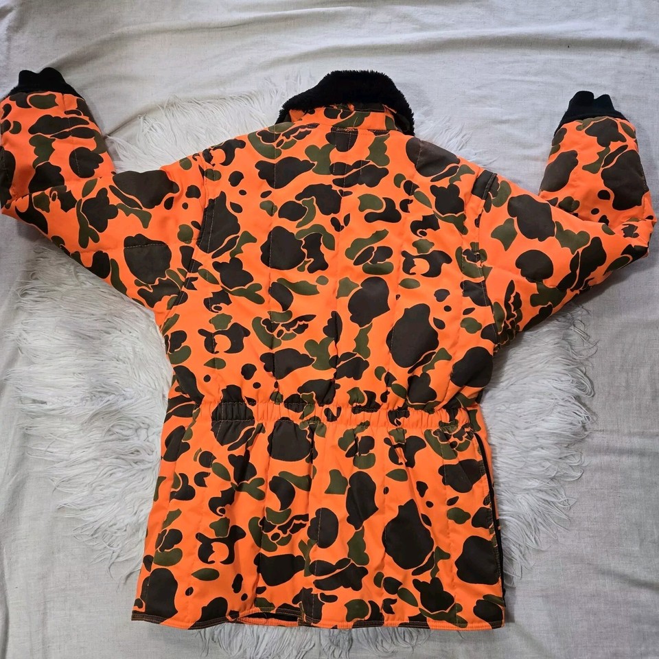 Parka vintage Bushmaster Hunter Blaze orange canard camouflage à