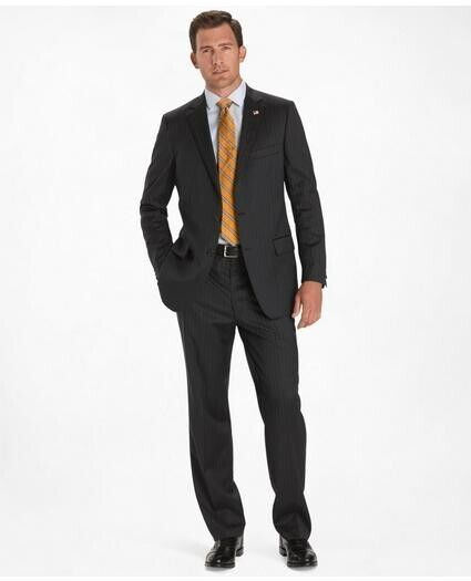 Brooks Brothers 1818 Fitzgerald Gray Striped Italy Suit Brooks Brothers 1818 Fitzgerald Gray Striped Italy Suit