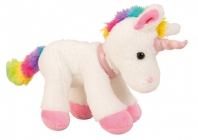 Einhorn Kuscheltier Weiß 21cm Regenbogen Mähne Plüschtier Stofftier Unicorn bunt