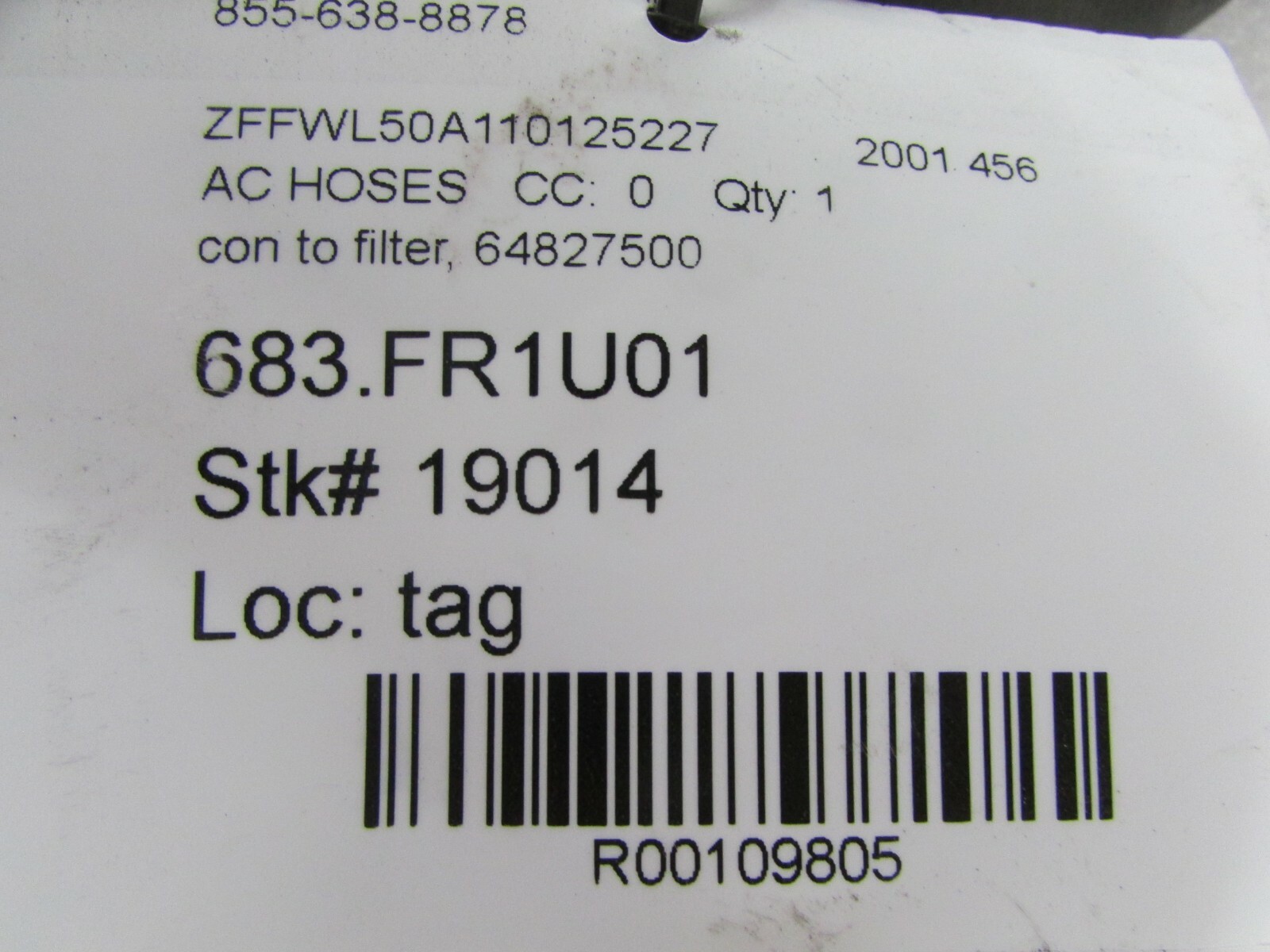 Ferrari 456, AC Condenser to Filter Hose, Used, P/N 64827500
