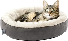 Love's cabin Round Donut Cat and Dog Cushion Bed, 20in Pet Bed for Cats or Small