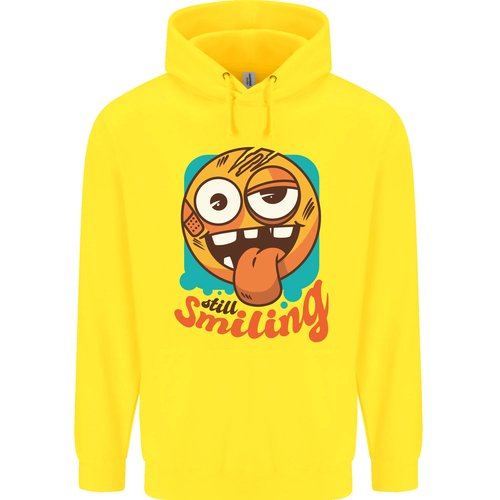 Still Smiling Funny Emoji Exhausted Tired Childrens Kids Hoodie - Picture 33 of 88