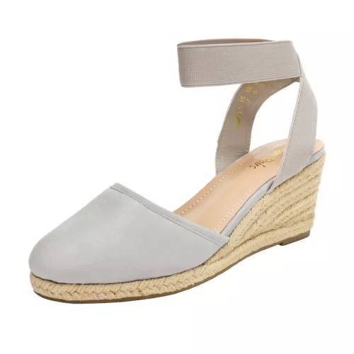 Damenschuhe Espadrilles Keilabsatz elastische Knöchelriemen eng anliegend elegante Schuhe - Bild 15 von 38