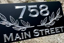 Engraved Personalized Custom House Home Number Street Address Metal 6x12 Sign