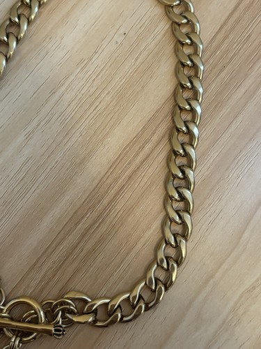 Vintage Juicy Couture Necklace Chunky Puffy Heart & J Charm Gold Tone W/ Toggle - Picture 13 of 22