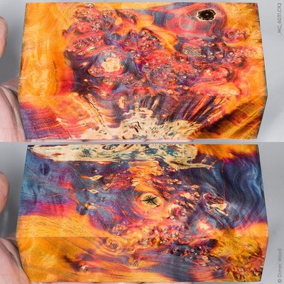 Stabilized box elder burl wood block knife handle pen turning craft blank
