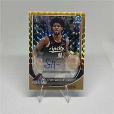 2025-26 Bowman Chrome Gold Refractor Autograph Scoot Henderson /50 Portland
