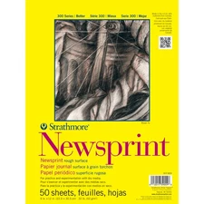 3 Pack - Strathmore Rough Newsprint Paper Pad 9"X12"-50 Sheets - 307809