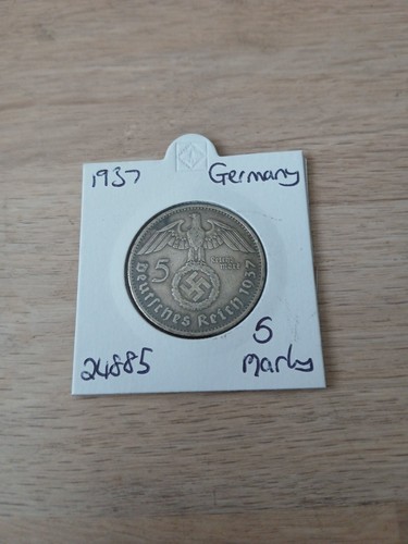 1937-A Nazi Germany 5 Mark Silver Coin (24885)