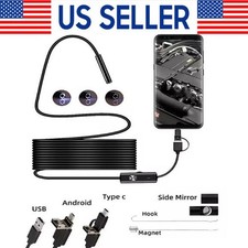 6LED USB Snake Endoscope Borescope HD Inspection Camera For Android Type C Lot