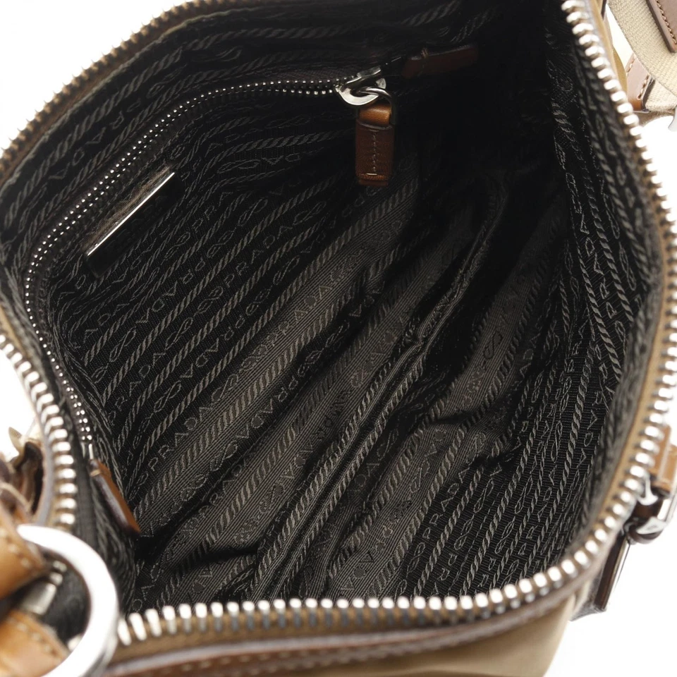 Bolso Bandolera PRADA TESSUTO Nylon Cuero Marrón Usado Mujer Foto 3 de 4