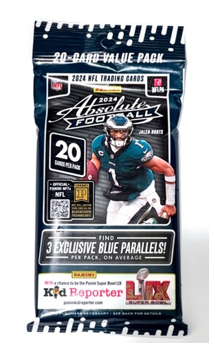 2024 Panini Absolute Football NFL 20 Card Jumbo Value Trading Card Pack ๐
