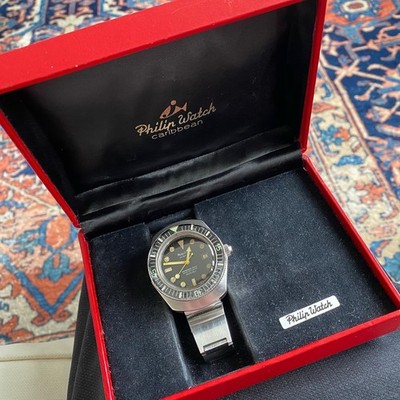 Orologio Philip Watch Hi-Swing Caribbean 1500 Diver Sub Box Vintage very rare
