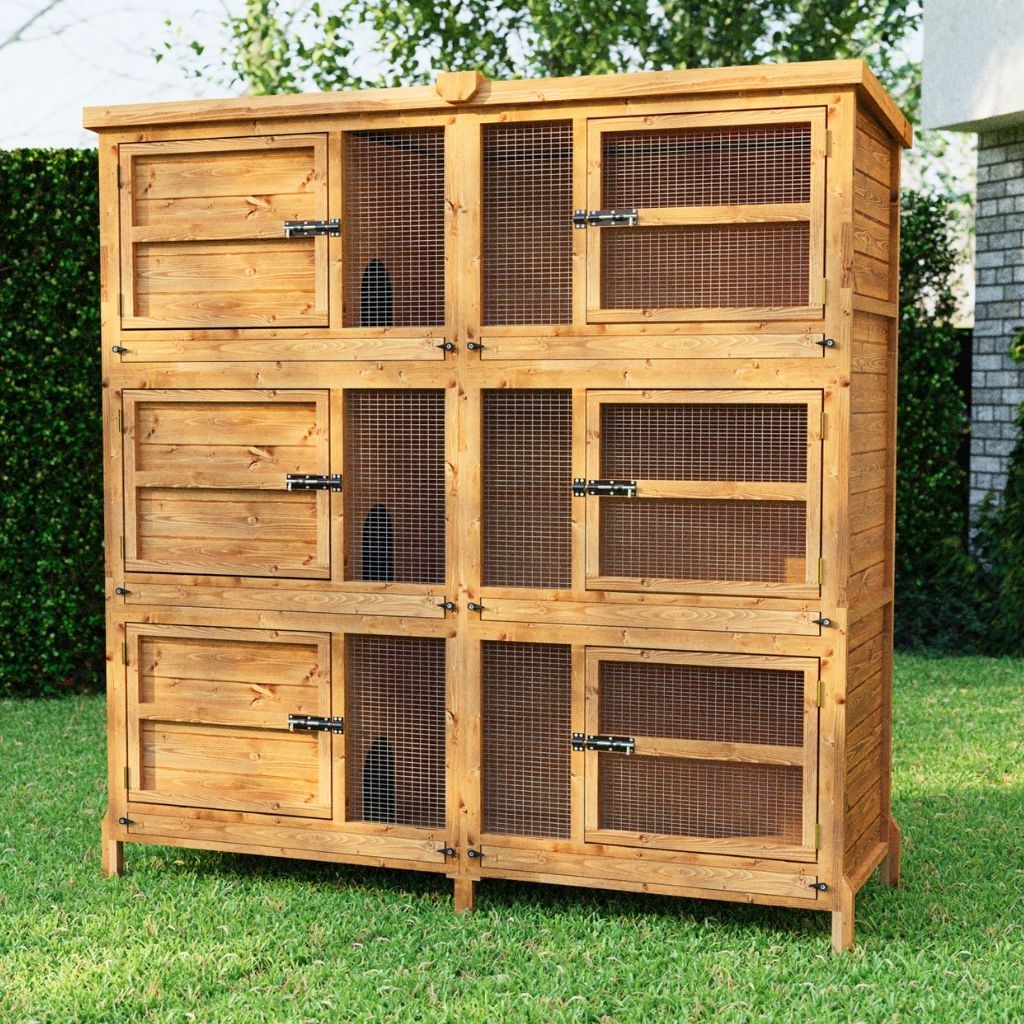 6ft Three-Tier Rabbit Guinea Pig Hutch | 3 Separate Living Quarters
