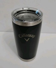 Vaso YETI Rambler 20 oz negro logotipo de golf Callaway acero inoxidable aislado...