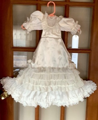 Beautiful Bride Ensemble A 36   Porcelain Doll Satin ,Dress ,Shoes, Bloomers,