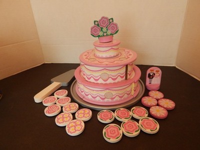 Melissa & Doug Tiered Special Occasion Cake Play Set--32 Wooden Pieces