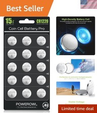 Reliable 3V CR1220 Lithium Batteries 15-Pack - Perfect for All Your Devices