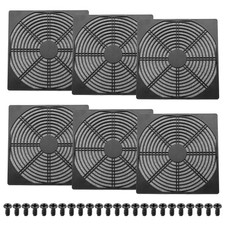 6Pcs 200mm Fan Filter Grill Plastic Ventilation Grill Cover with Screws, Black