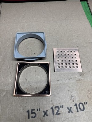 Everbilt Watershield Shower System 4 in. Bronze Square Grid Drain Grate