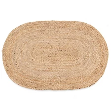Jute Cotton Rag Rug 2X3 ft | Hand Woven & Reversible | Living Room | Kitchen ...