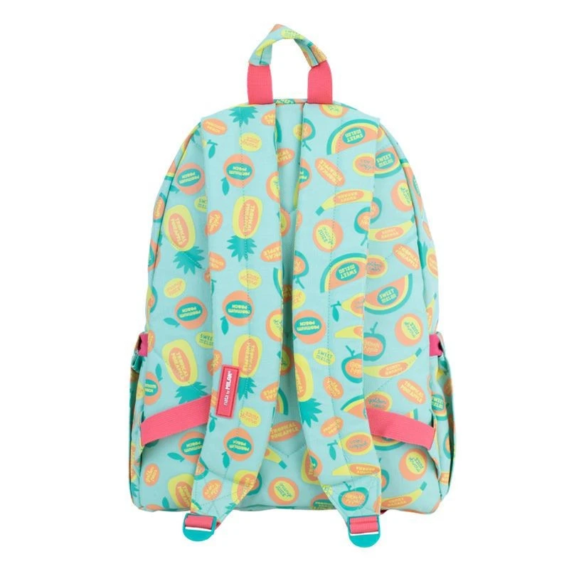 Sac à dos - Scolaire - 2 compartiments - Fruits - Vert orange - 41x30x18cm - Photo 3/4