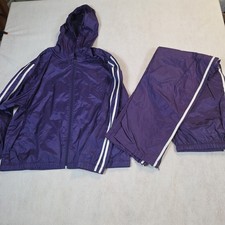 Vtg Lavon Tracksuit Purple Womens Large Nylon Windbreaker Pants Jacket 80s 90s
