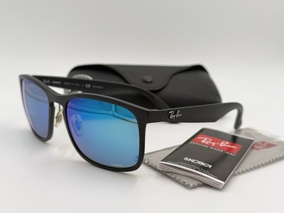 Ray Ban RB4264 601-S/A1 CHROMANCE Blue Mirror POLARIZED Matte Black AUTHENTIC