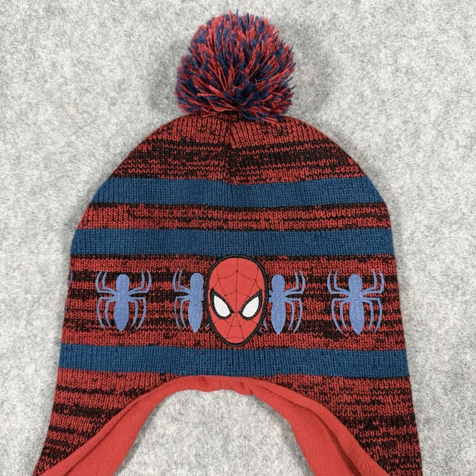 Marvel Spiderman Winter Pom Pom Beanie w/ Tassel Fits Youth/Kids Unisex One Size - Image 2 of 4