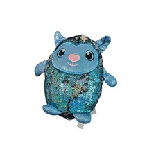 Shimmeez Flip Sequin Lamb Plush Reversible Teal Silver 9" Stuffed Plush