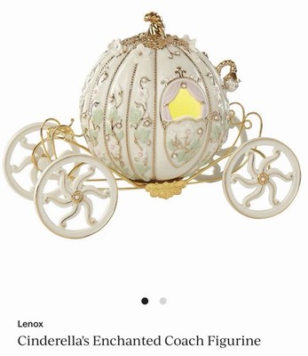 Lenox Disney Cinderella Enchanted Coach Light-Up Figurine NIB 868804 Rare