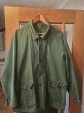 Vintage Faded Green Chore Jacket - Swedish Military - 100% Cotton - All Sizes
