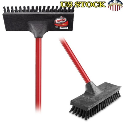 #ad #ad High Power Floor Scrub Brush Steel Handle Heavy Duty Multi Surface Cleaning Tool $17.44