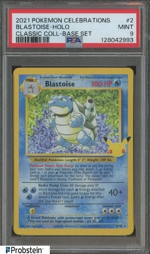 2021 Pokemon Celebrations Classic Base Set #2 Blastoise Holo PSA 9