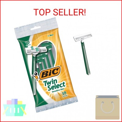 BIC Men's Twin Select Disposable Razor, Sensitive Skin, 10 count (Pack of 3)