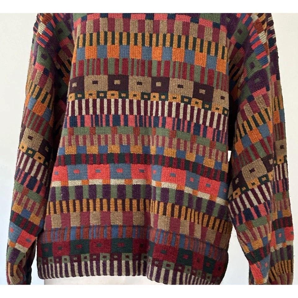 Cárdigan suéter Maggie blanco Inglaterra abotonado para mujer cuadros L 100 % lana suave Foto 3 de 4