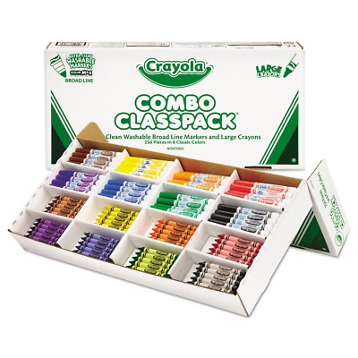 Crayola 523348 Classpack Crayons w/Markers, 8 Colors, 128 Each Crayons/Marker...
