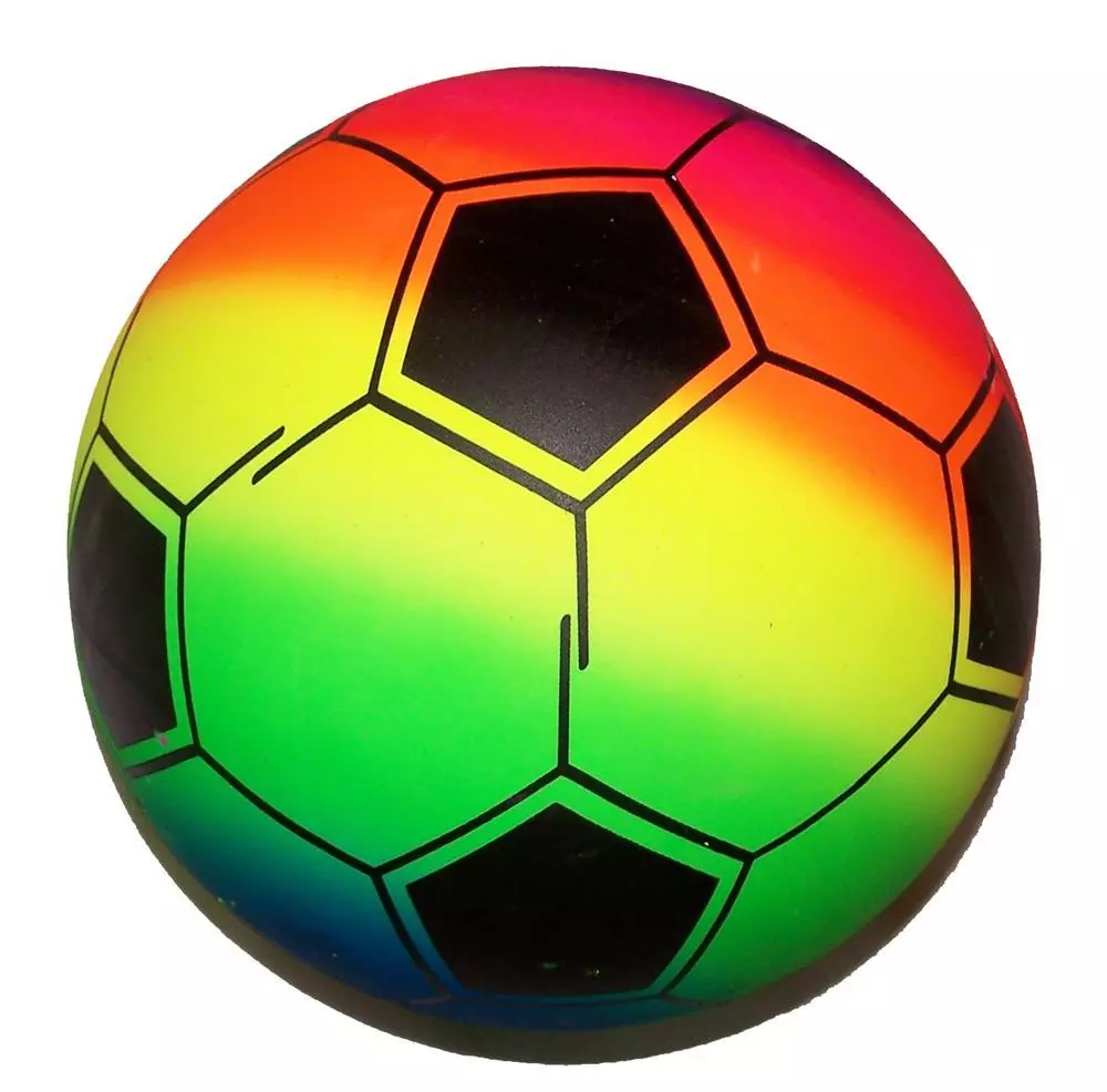 RAINBOW SPORTS SOCCER BALL kick bounce squeeze novelty play toy bouncing balls