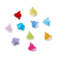 500 g Opaque Acrylic Flower Beads Mixed Color 15x10x1.5mm about 1400 pcs/500g