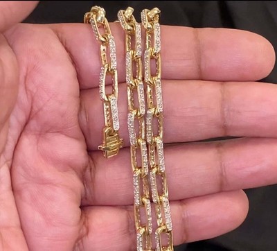 10K GELBGOLD 10 KARAT ECHTER DIAMANT 6 MM 20 ZOLL 43,25 GRAMM GOLDGLIEDKETTE