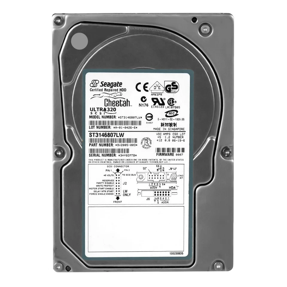 Disco Rigido Seagate Cheetah 10K.6 ST3146807LW 146GB 10K 8MB SCSI 3.5'' - Immagine 3 di 3