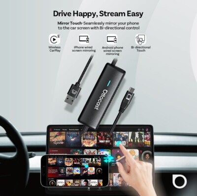 Ottocast Mirror Touch Wireless CarPlay Adapter Bi-directional