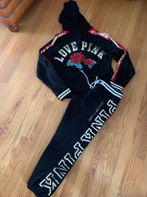 pink sweatsuit victoria secret